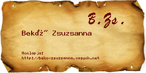 Bekő Zsuzsanna névjegykártya